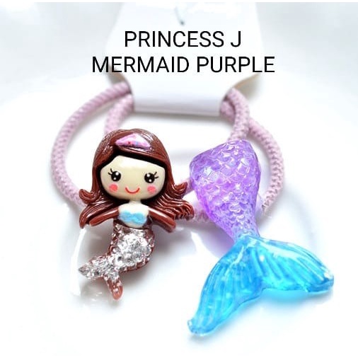 KARET RAMBUT ANAK MOTIF PRINCESS MERMAID / IKAT RAMBUT CLAY PRINCES / AKSESORIS / MAINAN ANAK LUCU