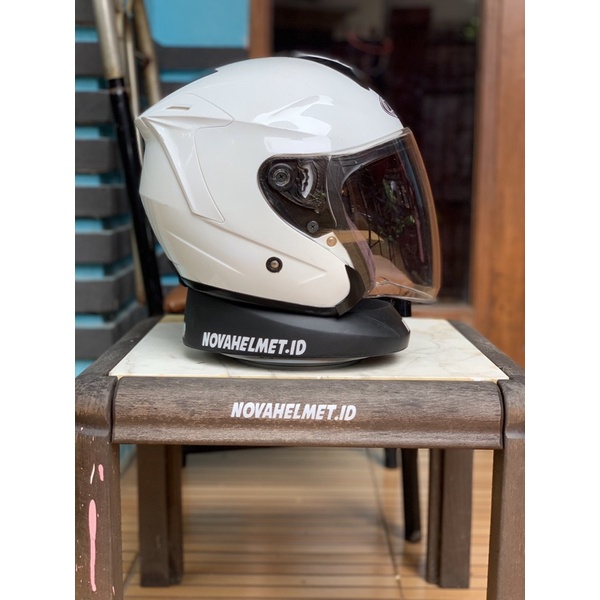 INK DYNAMIC WHITE GLOSSY SIZE M HELM HALFACE SECOND MURAHH BERKUALITAS