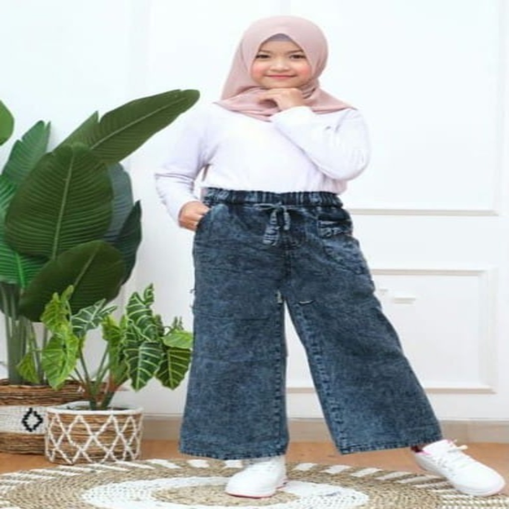 Celana JEANS KULOT  ANAK PEREMPUAN UMUR 4 -12 TAHUN | CELANA JEANS ANAK