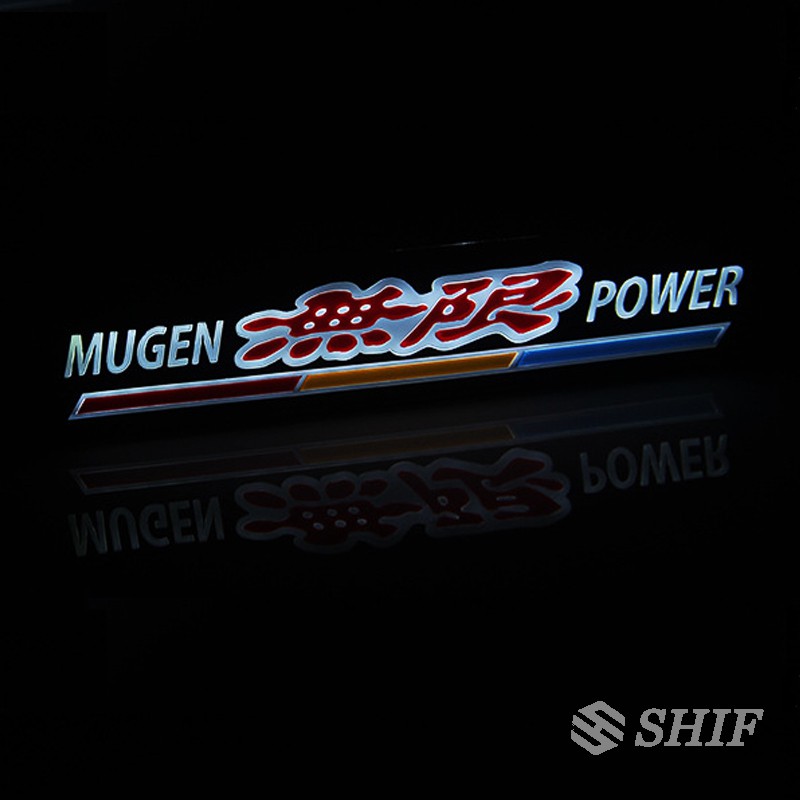 1pc Emblem Badge Mugen Power Dengan Lampu Led Untuk Gril Depan Honda Civic Accord