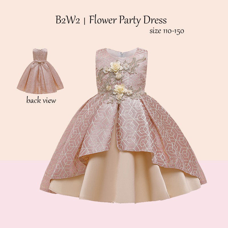 [Brandedbaby] DRESS PESTA ANAK PEREMPUAN IMPORT/ PARTY DRESS / GAUN PESTA ULANG TAHUN SILVER PINK