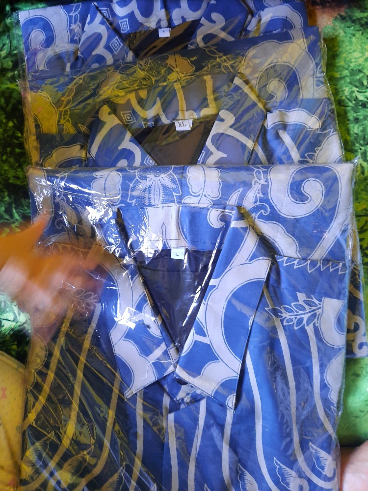 Kamandanu Blue Kemeja Batik Pria Full Furing Bahan Katun Primisima