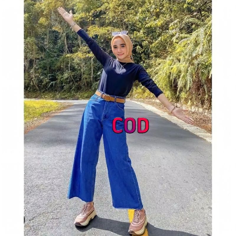 BOYFRIEND KULOT JEANS JUMBO TEBAL PREMIUM WANITA