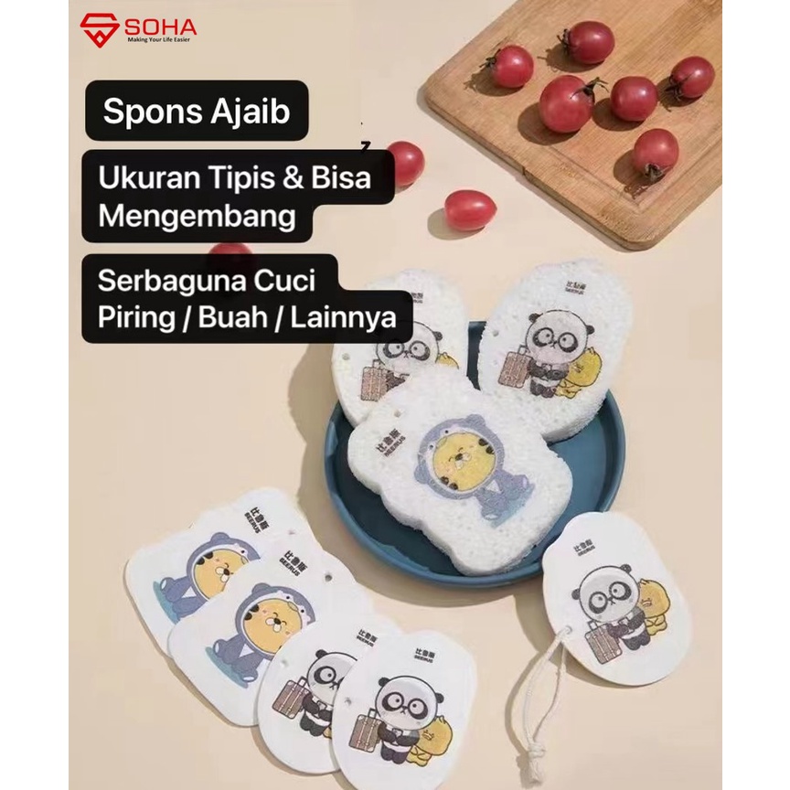 ART-050 Spons Ajaib Cuci Piring Alat Cuci Serba guna Bantalan Spons Bubur Kayu Ajaib Scrubber Alat Pembersih Rumah Tangga Dapur Sponge Mandi