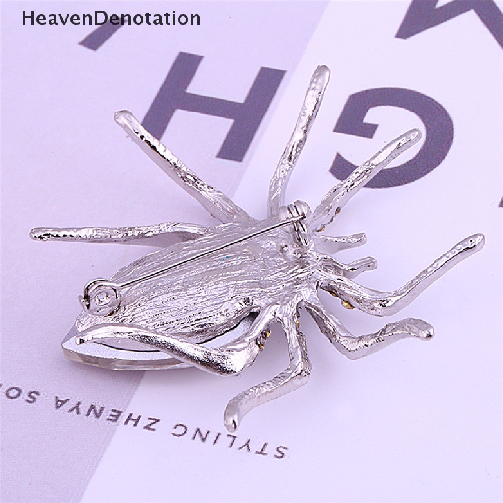 [HeavenDenotation] White Spider Silver Plated Fashion Brooches Jewelry Elegant Crystal Brooch Pin
