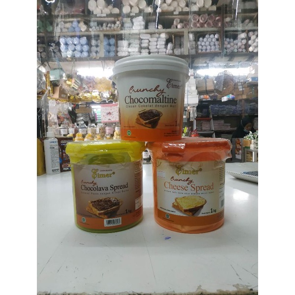 

Elmer Cokelat Olesan 1 Kg (Pail) / Crunchy Chocomaltine / Crunchy Chocolava Spread / Crunchy Cheese Spread