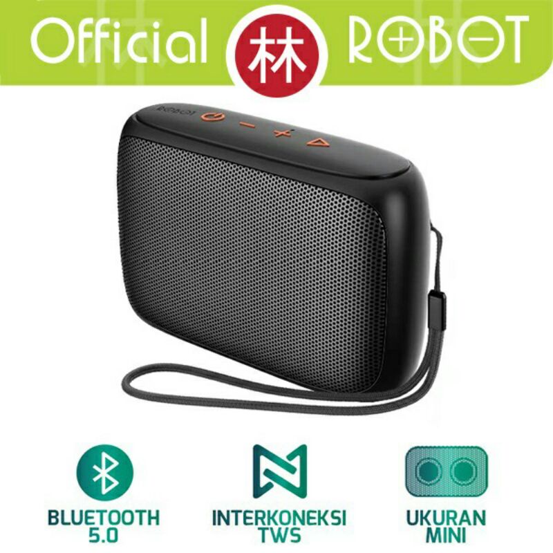 Robot RB110 Bluetooth Speaker Portable Mini TWS Support MicroSD USB original garansi resmi 1tahun