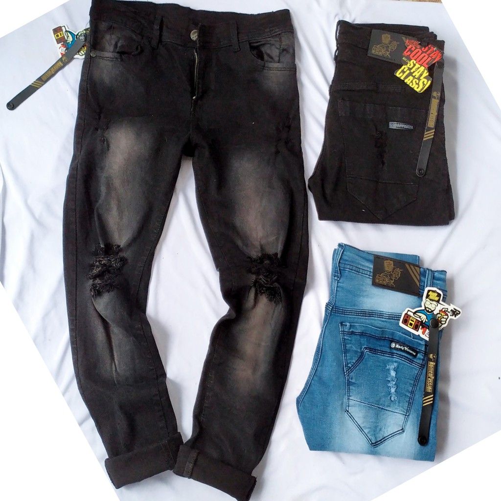 Celana Jeans Skinny Premium Hitam Spray