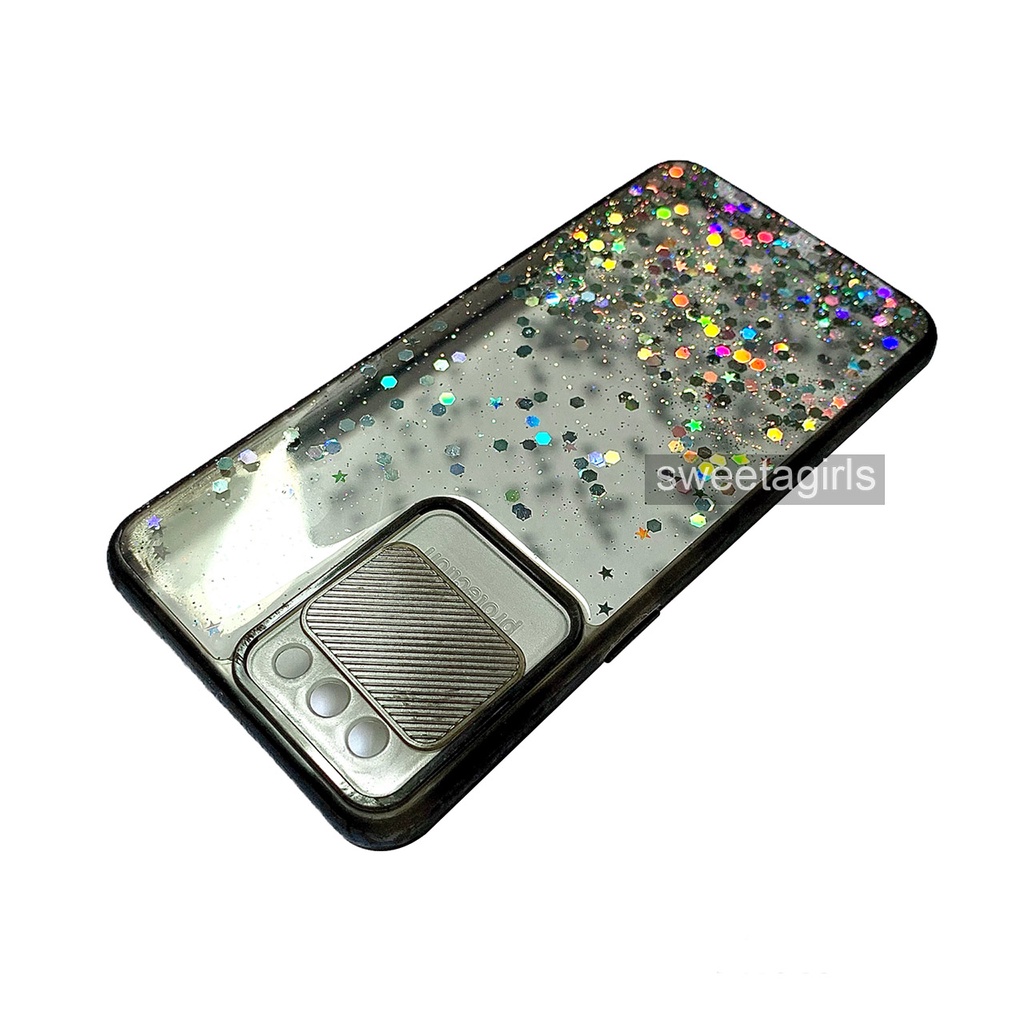 Case Glitter Slide Case Protection untuk Oppo A3s atau Realme C1 ( sama ukuran ) - sweetacase.id - Casing Model Kamera Bisa Buka Tutup -  Kesing Hp Model Glitter - Kesing Berkilau - Camera Geser - Casing Oppo