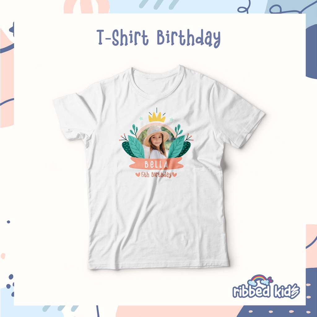 GRATIS FOTO DAN SABLON NAMA  KAOS ANAK CUSTOM FOTO, KAOS ANAK ULANG TAHUN, LAKI-LAKI DAN PEREMPUAN ANAK  0-12TH  ATASAN KATUN COMBED 30s By Ribbedkids