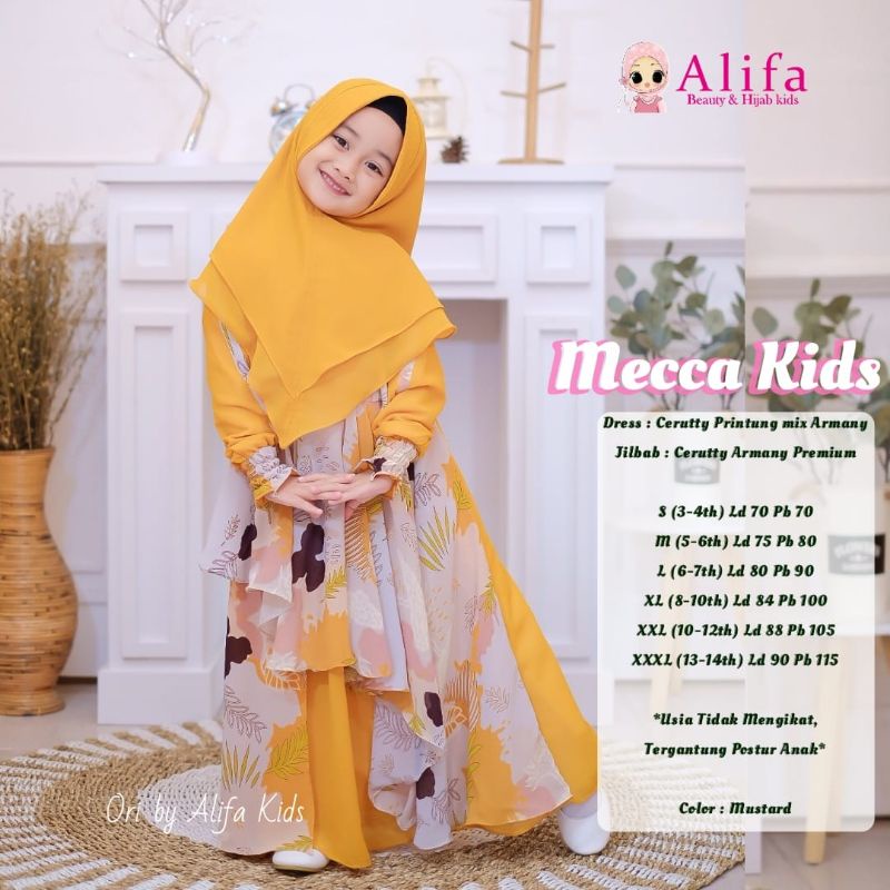 Mecca Kids Gamis Anak Lucu Menggemaskan by Alifa || Gamis Lebaran Terbaru || Gamis Couple || Gamis B
