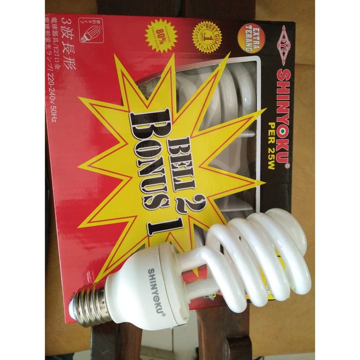 Paket Lampu Shinyoku Spiral Ulir 25 watt 25 w