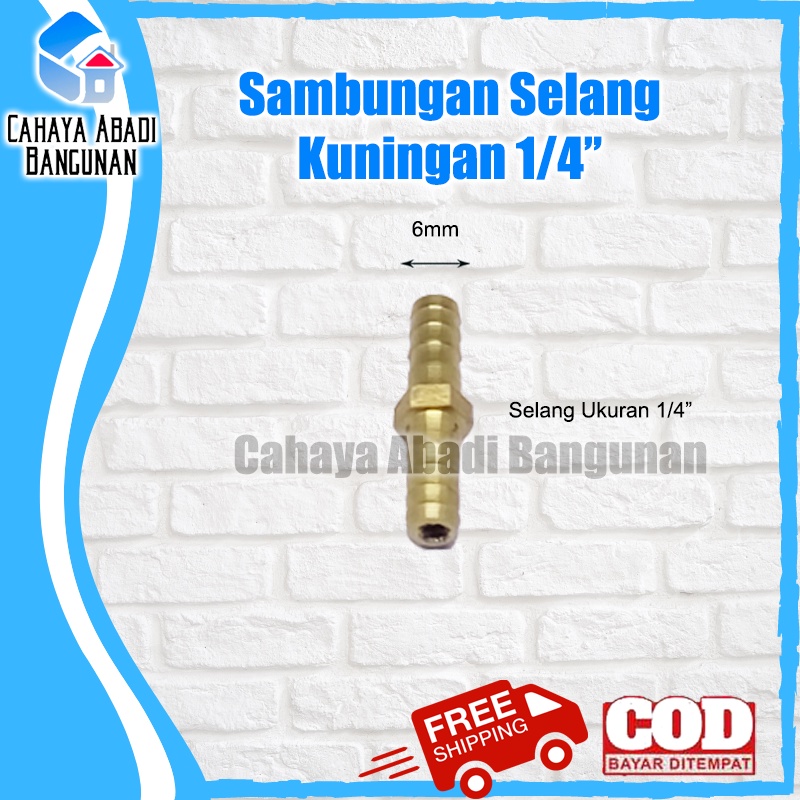 Sambungan Selang Air Kuningan 1/4&quot; Inch Inchi Inci