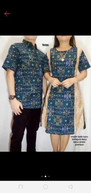 Couple Batik Kairo Mix Burkat Kemeja Dan Dress