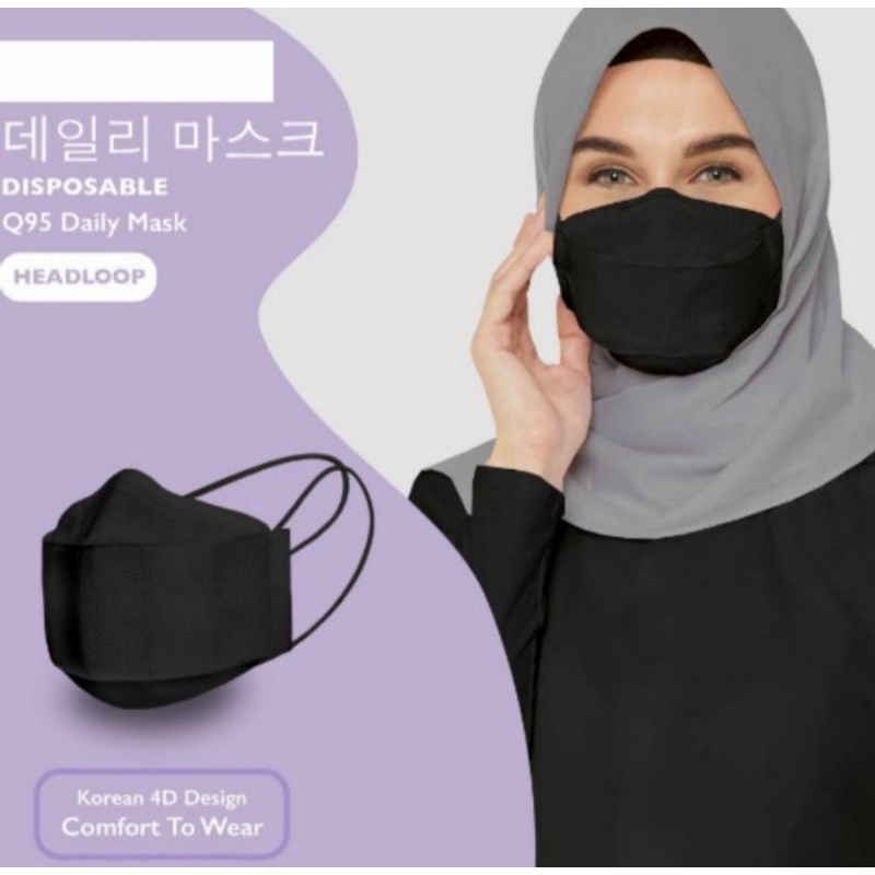 Masker Korea KF94 Headloop Hijab 4ply Bahan Medis 4 ply isi 10pcs