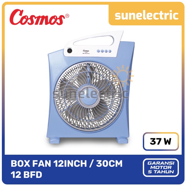 Cosmos 12-BFD Kipas Angin Kotak / Box Fan 12 Inch / 12" / 30 cm 3-Speed Daya 37 Watt 12 BFD / 12BFD