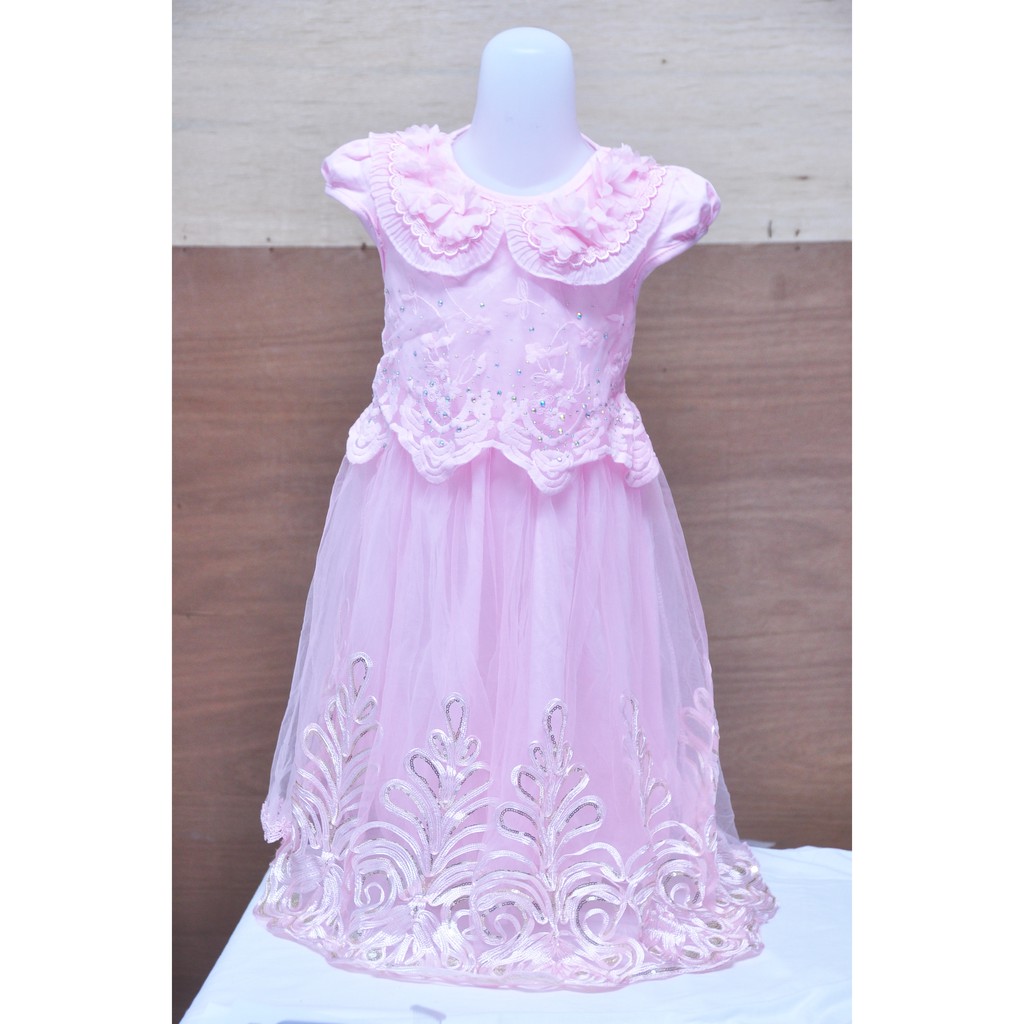 Fiorent Dress Anak Perempuan Import Branded Murah Gaun Pesta Anak Import Dress Anak Pink