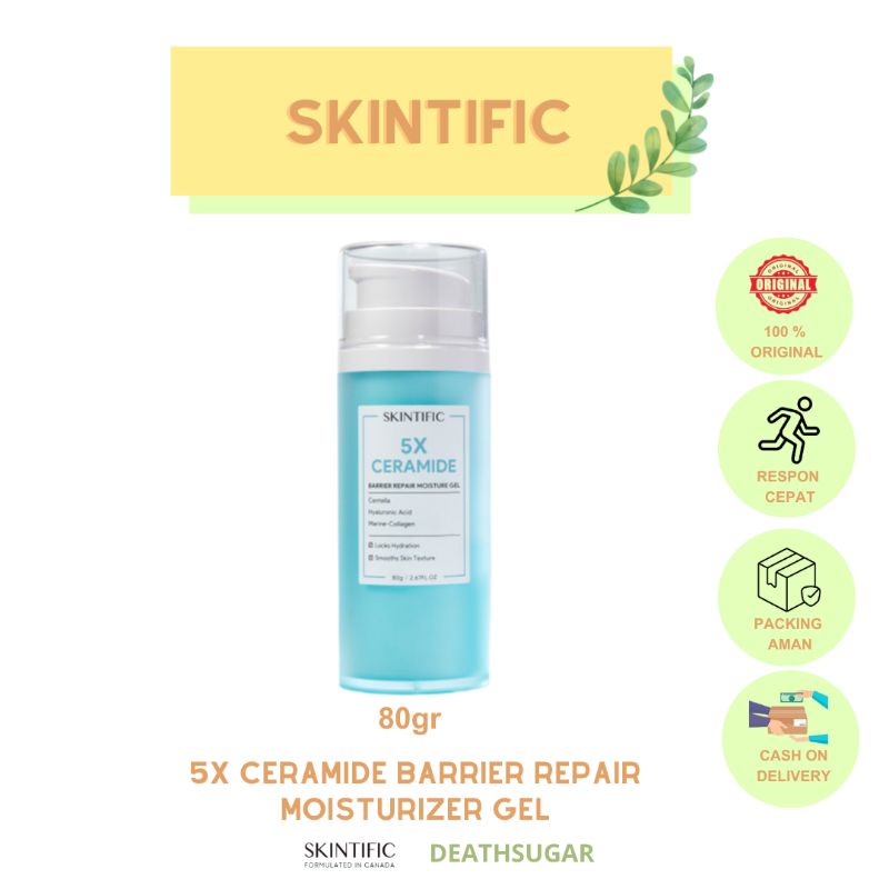 (BPOM) SKINTIFIC 5x CERAMIDE BARRIER REPAIR MOISTURE GEL 80 gram / PELEMBAB WAJAH / MOISTURIZER WAJA