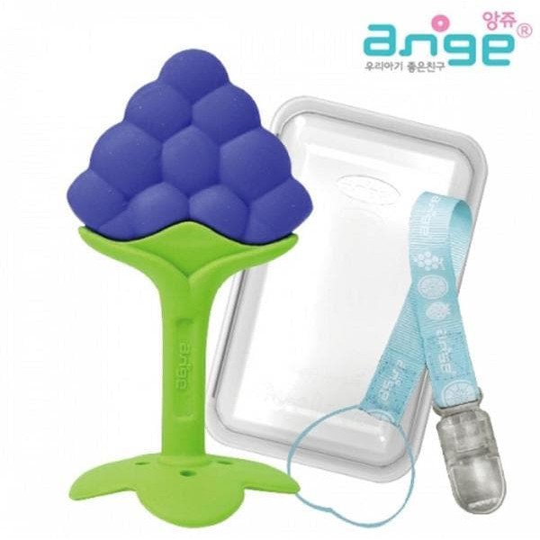 Ange Grape Teether With Case Clip Gigitan Bayi