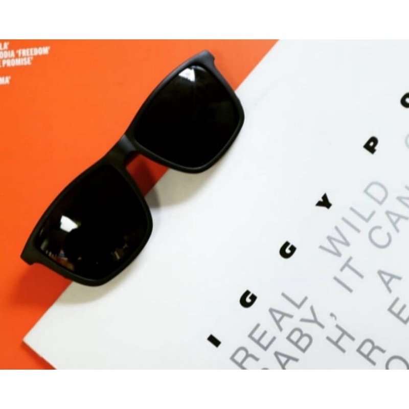 frame kacamata sunglasses kotak lensa minus diwarna hitam dan coklat