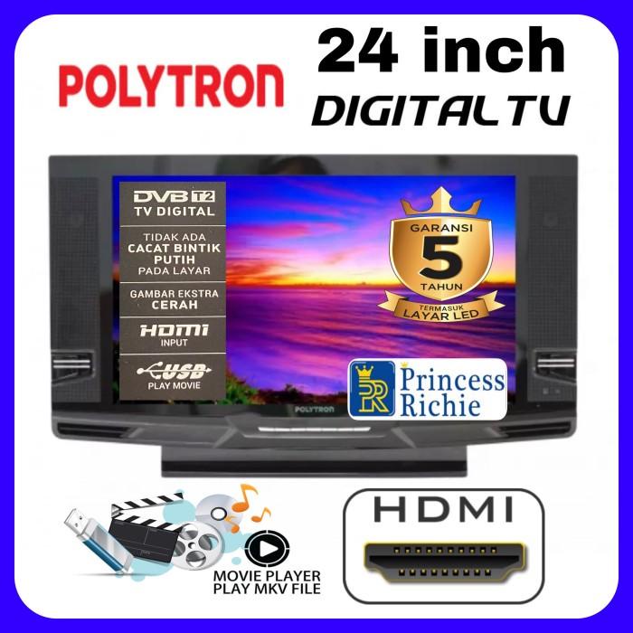 Tv led Polytron 24 inch 24D123 model tabung