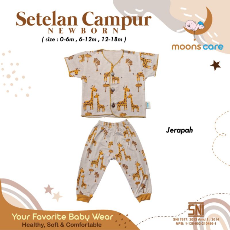 moons care  Baju Bayi Stelan Campur Newborn Motif Premium | Baju Setelan Bayi Baru Lahir