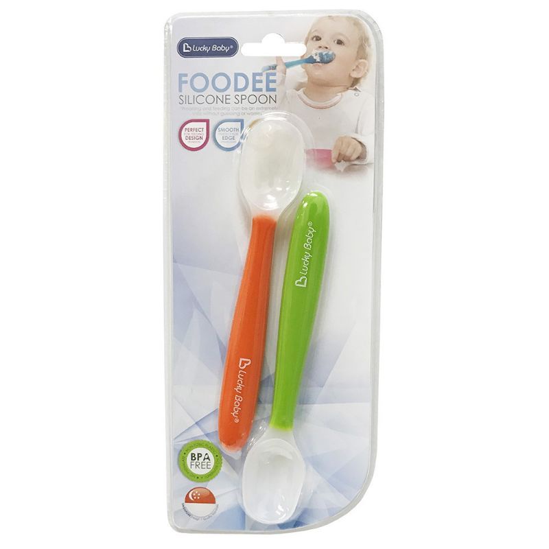 Lucky baby - LB 9514 Training Silicone Spoon 2Pk - Foodee