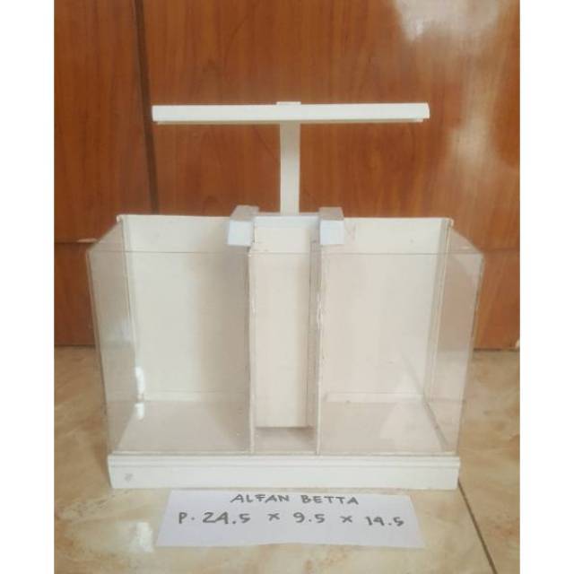 Soliter Akrilik 2Tank Pipa PVC / Aquarium Mini 2 Tank Aquascape Air Mancur