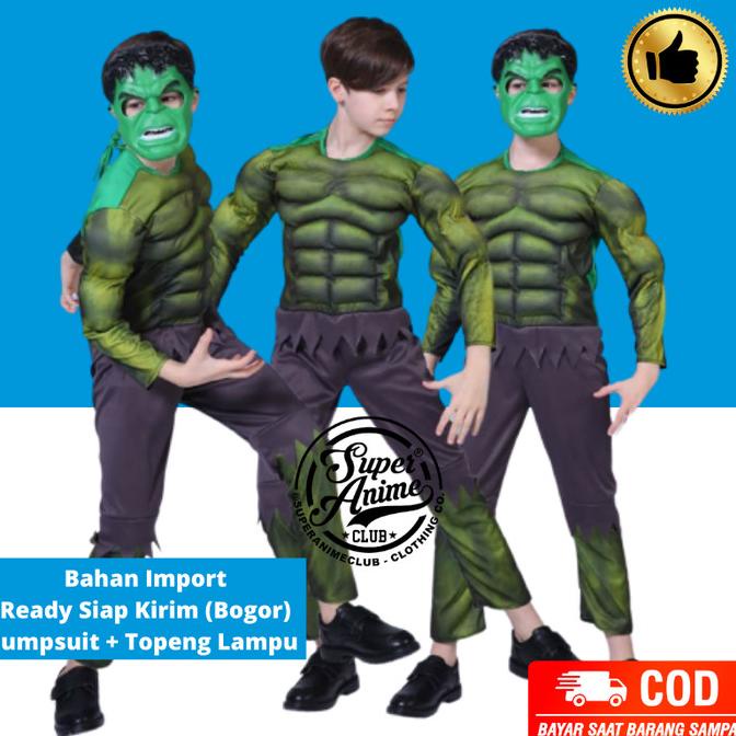 Kostum Hulk Superhero Anak Import Otot Busa Baju Ultah Karakter Laki