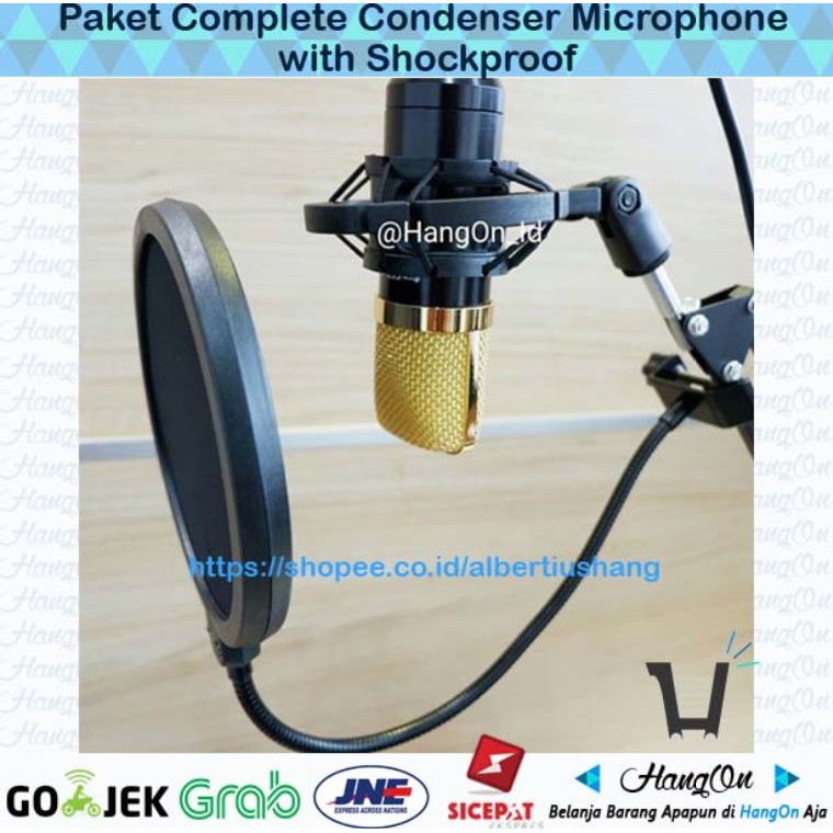 Paket Complete Condenser Microphone with Shockproof