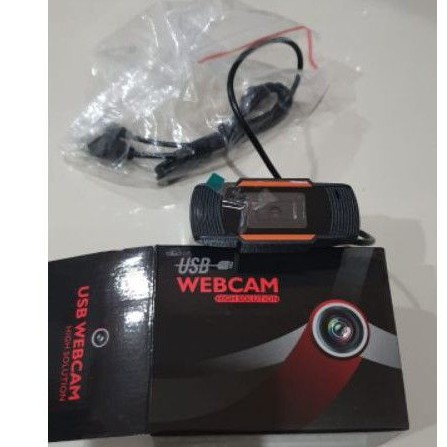 Kamera Webcam USB dengan Microphone untuk PC / Komputer orange hitam 1080