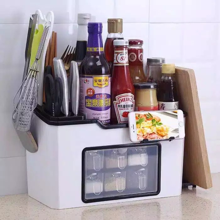 Rak Bumbu Dapur Serbaguna Dengan 6 Laci Multi Functional Kitchen Shelf-Rak Dapur