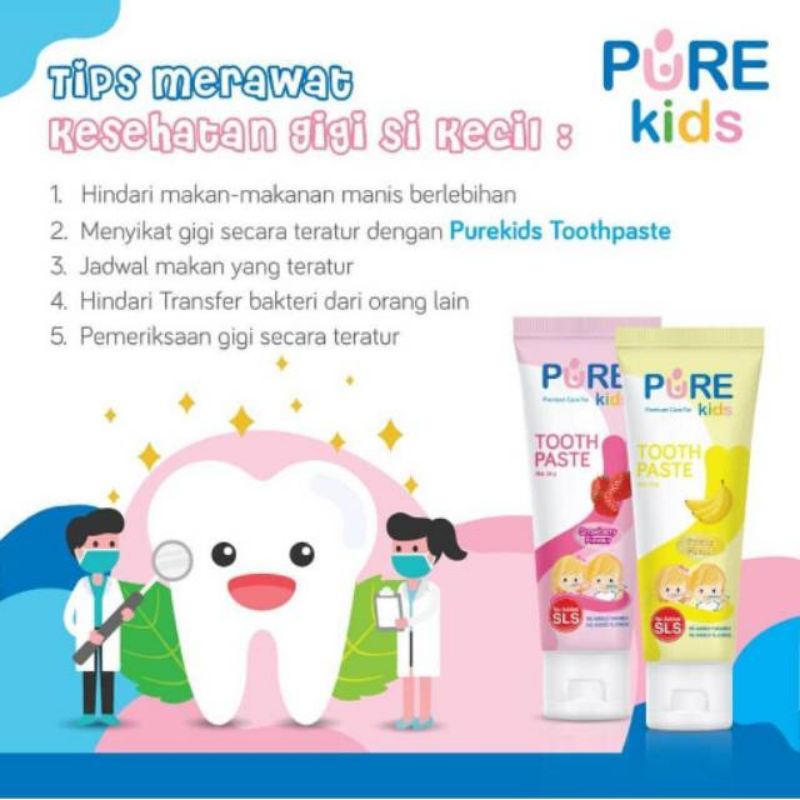 lov me❤ Pure Kids Pasta Gigi Bayi Anak Aman Tertelan Free Fluoride -Free SLS Paraben