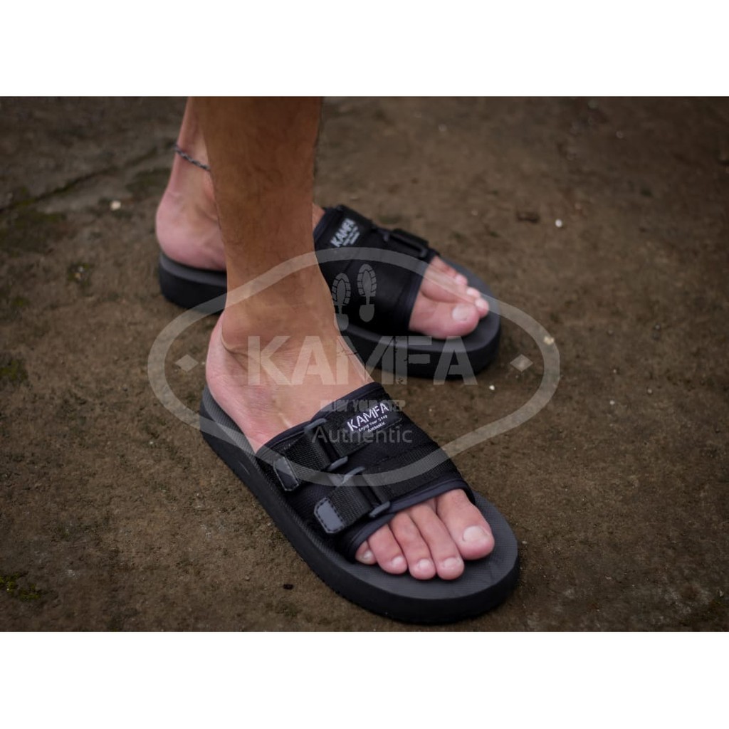 Sandal Slide Unisex Kamfa Authentic Full Black SE 03