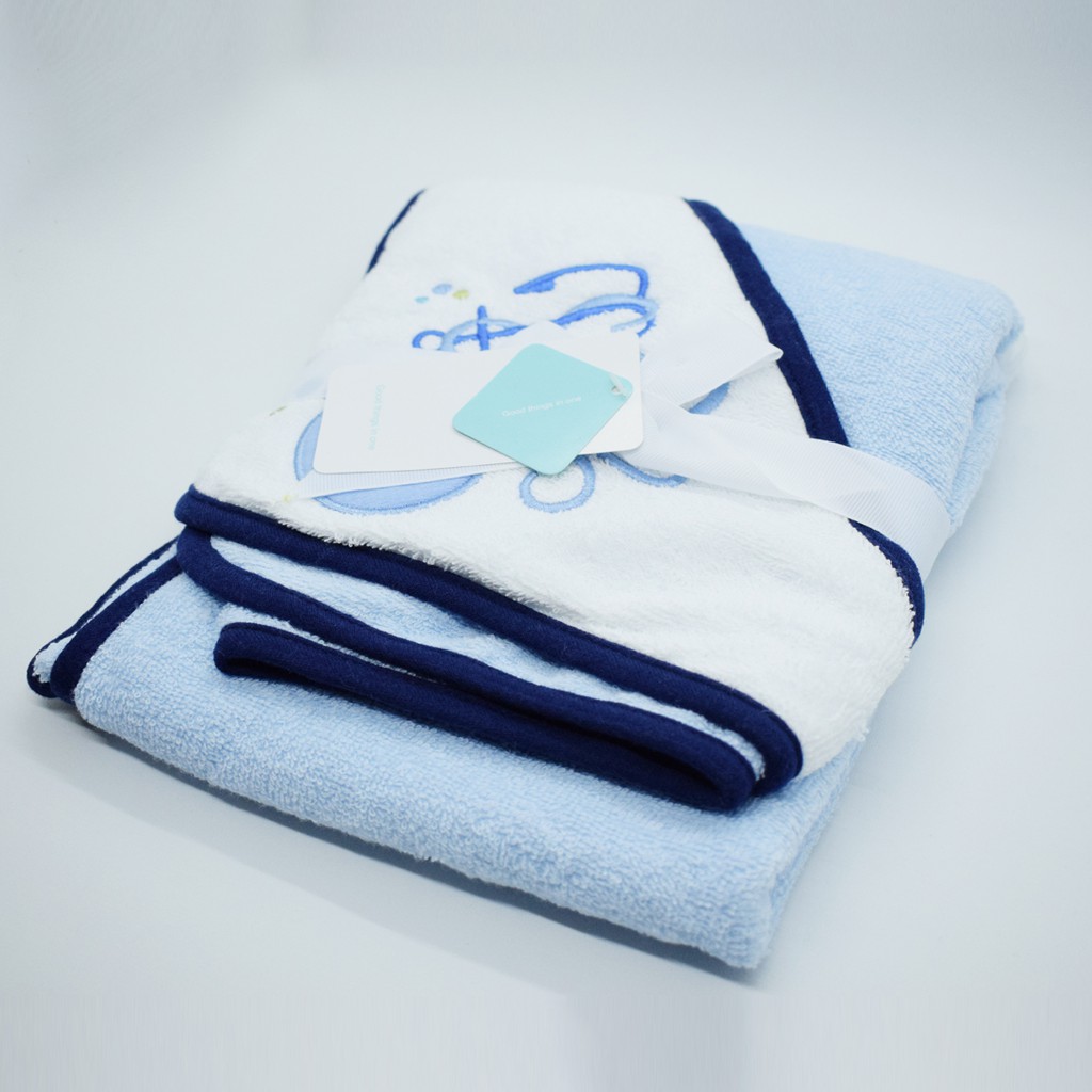 BENCO Handuk Bayi Square Hoodie Towel Bath Ocean