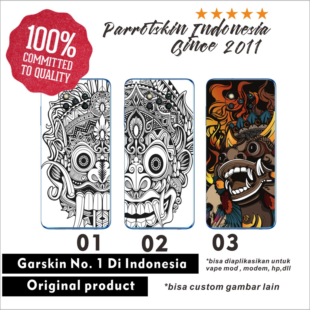 Garskin Skin Xiaomi Poco X3 NFC Reog barong indo Style anti gores &amp; jamur include lens protector