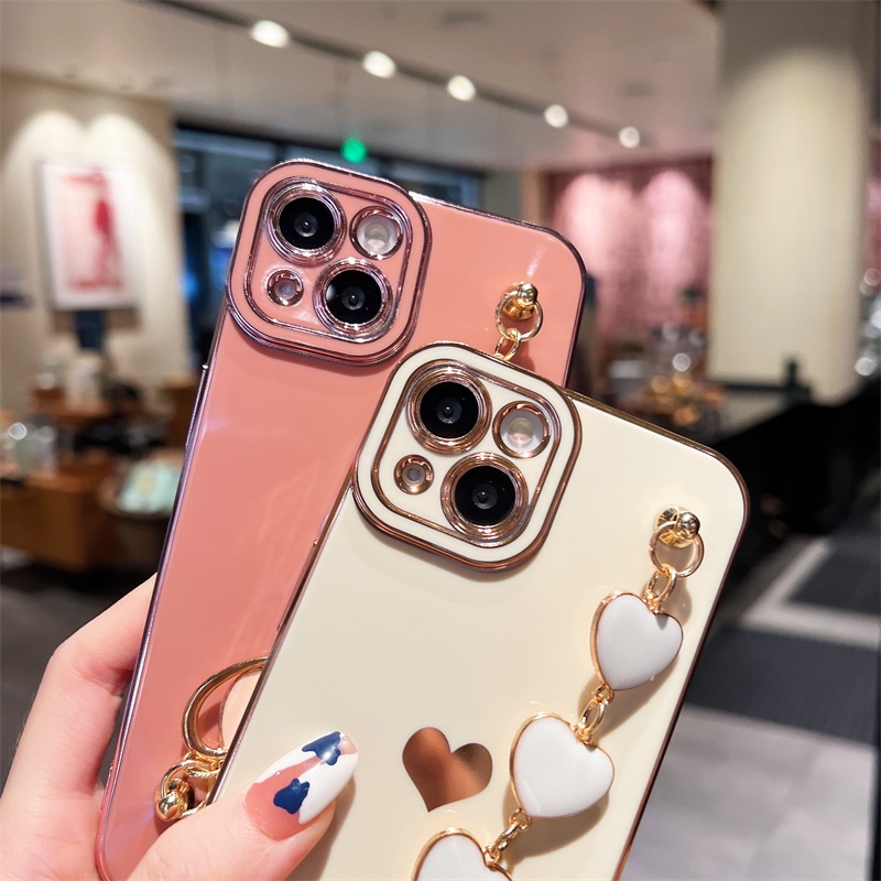 Soft Case Pelindung Lensa Shockproof Dengan Gelang Untuk Iphone 7 8 Plus 11 12 13 Pro Max X XS XR XSMAX