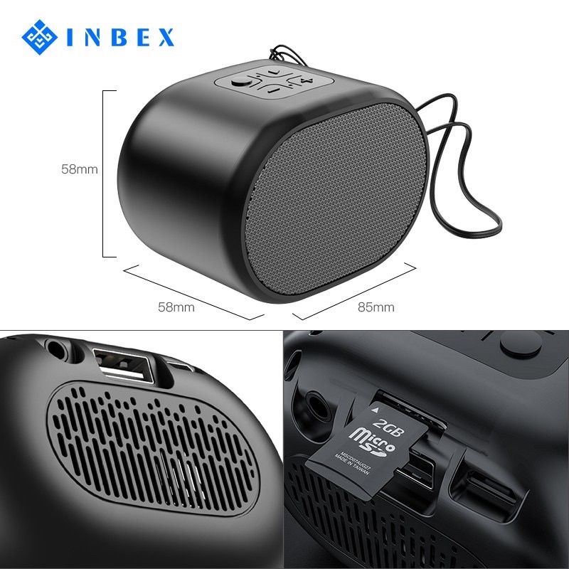 INBEX Mini Bluetooth Speaker/Portable Wireless Speaker with HD Sound/18-Hour Playtime