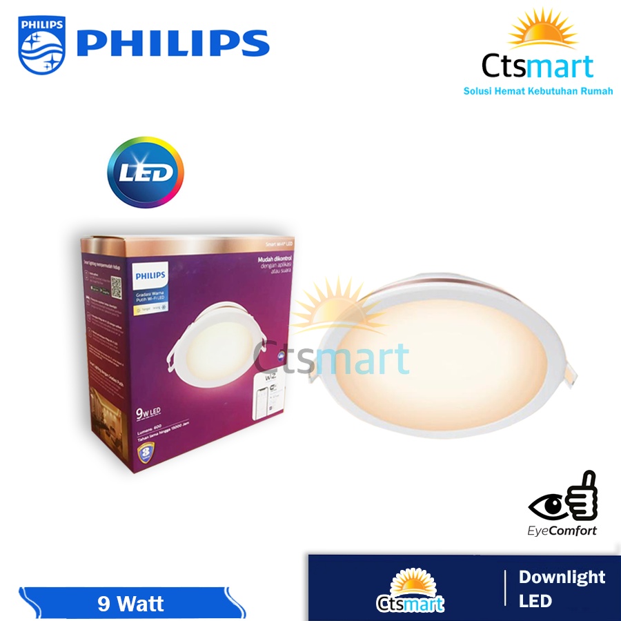 Philips smart wifi wiz LED downlight 9W 9Watt - Tunable White