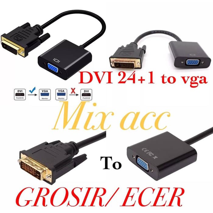 DVI-D 24+1 to VGA HDTV Converter Monitor Cable DVI TO VGA active