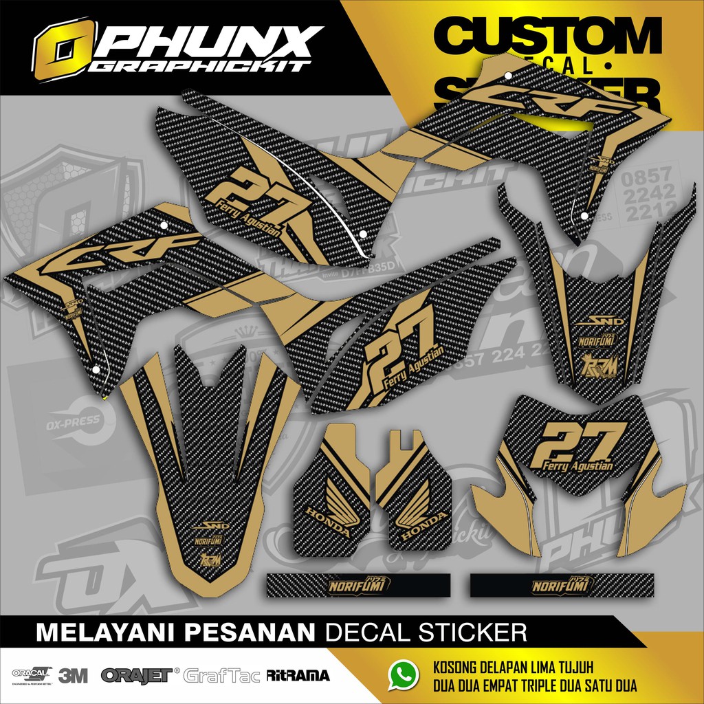 Stiker Decal Custom crf 150 L motocross sticker sticker variasi sticker stiker trail adventure (1)