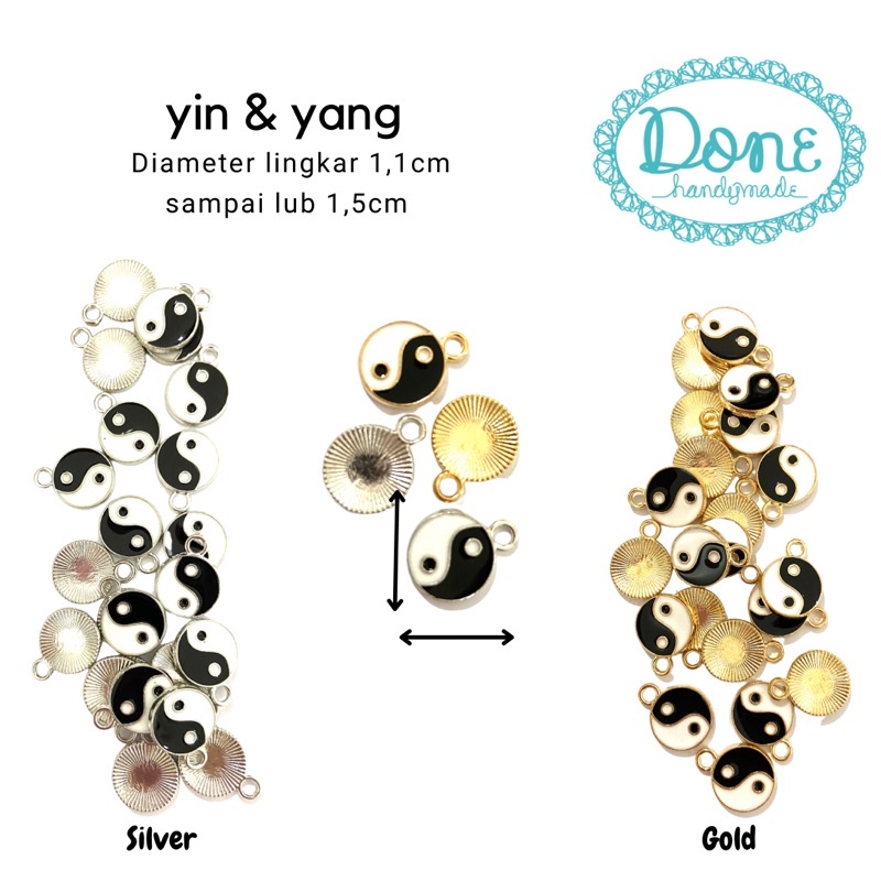 Enamel charm yin yang charm yin and yang enamel charm chinese symb