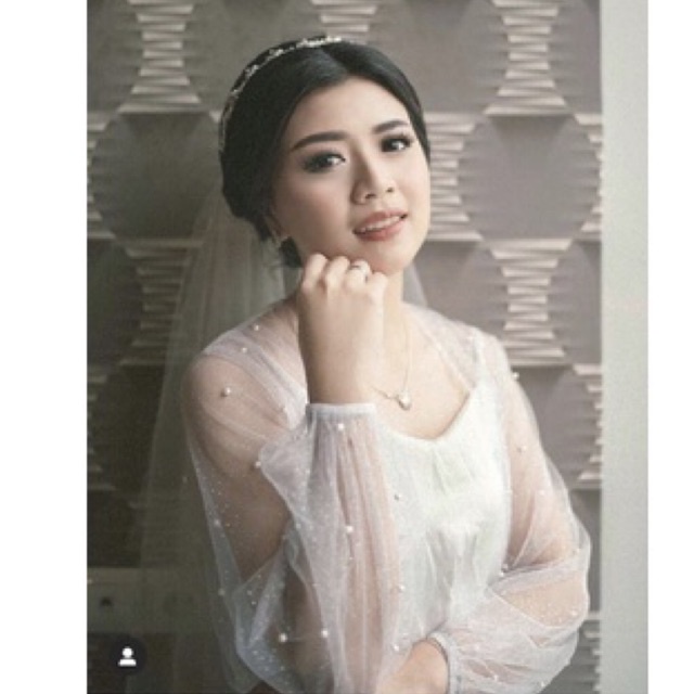 𝙏𝙪𝙩𝙪𝙡𝙡𝙚 Pearlie Robe Nude Wedding Robe Pengantin Kimono Wedding Kimono Pengantin