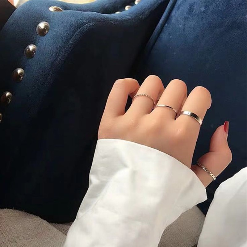 Cincin Minimalis Gaya Retro Jepang Korea Untuk Wanita