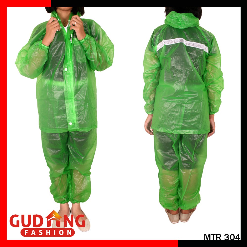 Setelan Jas Hujan Wanita Motif Transparan / Raincoat / Jaket Hujan (COMB)