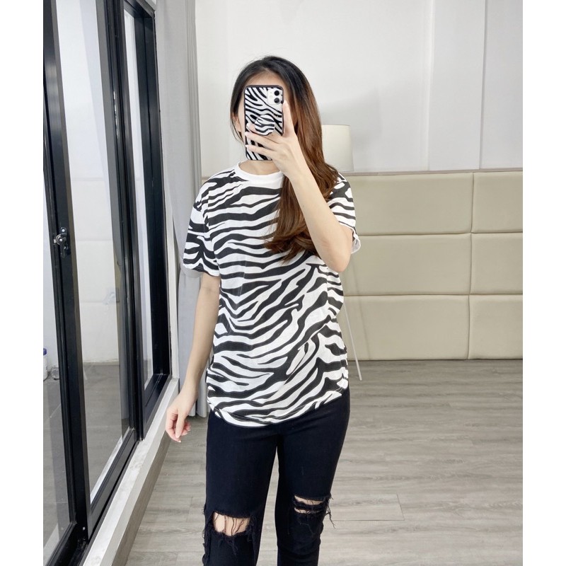 blouse motif zebra / atasan wanita vintage / blouse savana