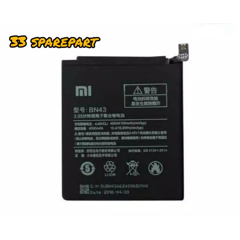 BATERAI BN43 XIAOMI REDMI NOTE 4X ORIGINAL