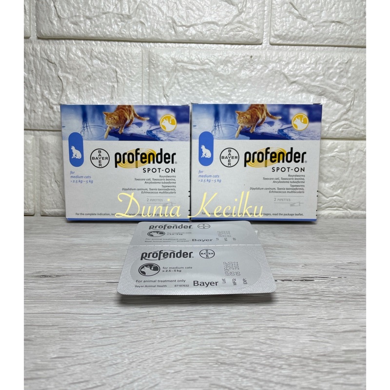 Profender Spot On Medium Cats 2,5-5kg Obat Cacing Tetes Aman Untuk Kucing Hamil dan Menyusui