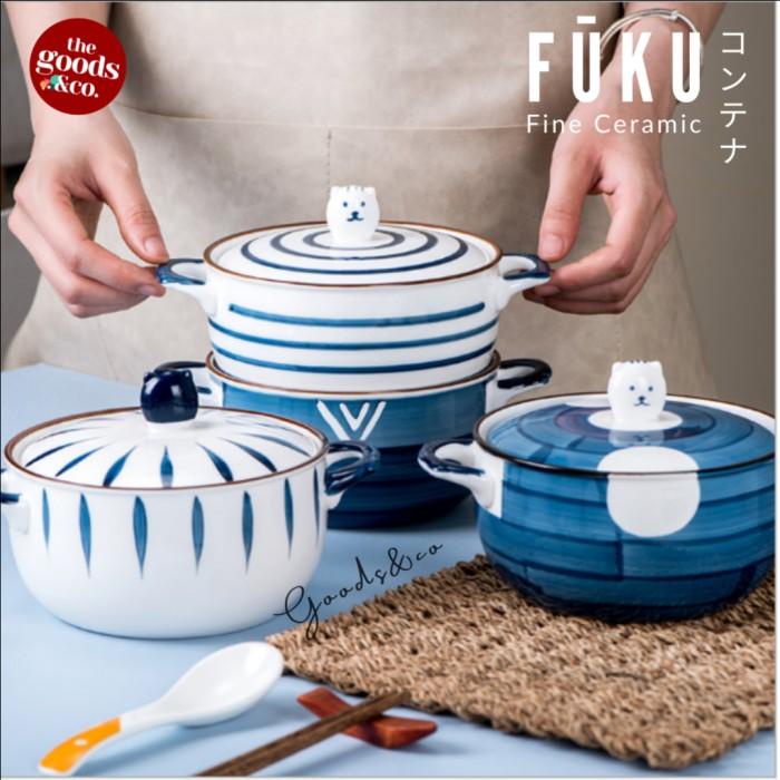 Saji | Wadah Saji Keramik Jepang Panci Saji Dengan Tutup Keramik