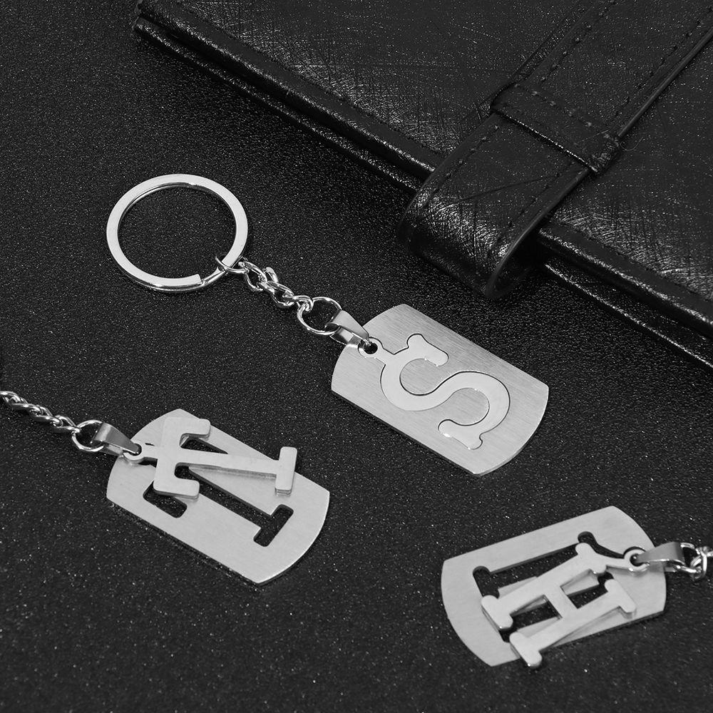 Lily Alphabet Initial Keyring Gift Hadiah Berlebihan Wanita Cursive Mewah Minimalis 26huruf